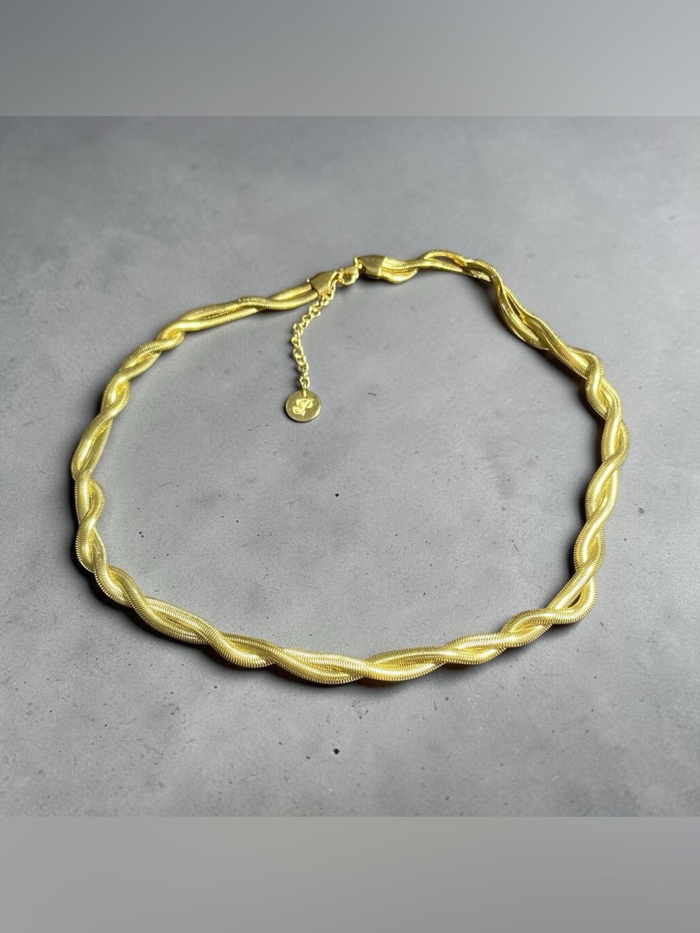 Plunder Rae Gold Twisted Rope Choker Necklace